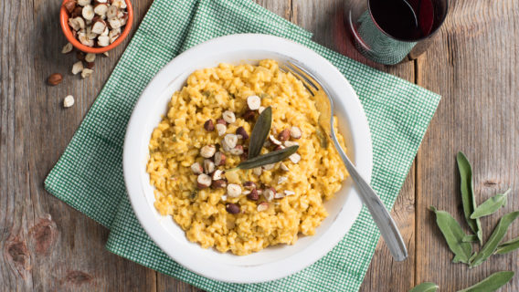 Pumpkin Risotto with Tasted Hazelnuts and Sage-011