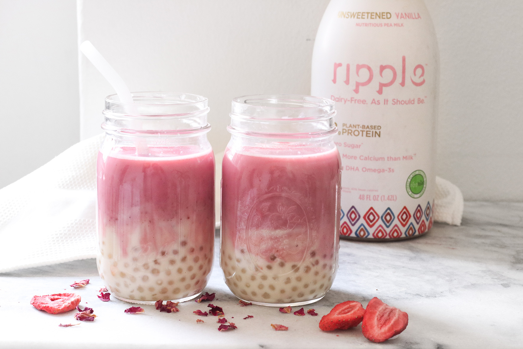 Strawberry Rose Bubble Tea | Blog | Ripple Foods